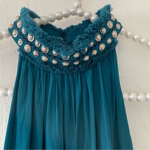 Ramy Brook Cara Embellished Mock-Neck Halter Top - Picture 9 of 12